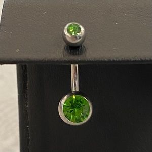 Light Green Jewel Belly Button Ring